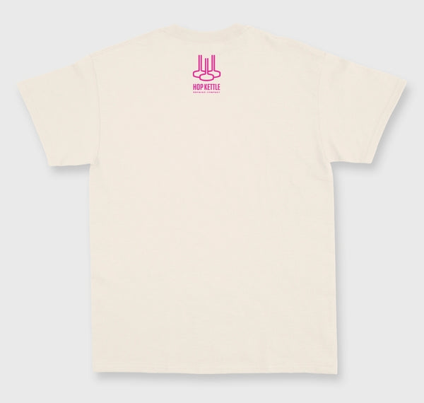 Hop Kettle RETRO Pre-Order: Full colour print raw unbleached white T